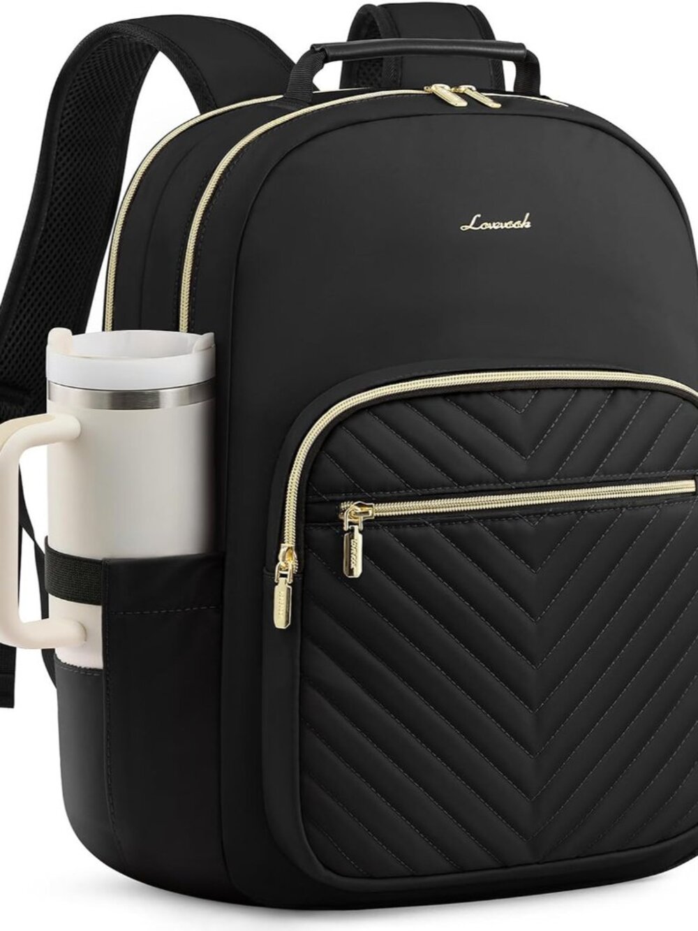 Stylish 15.6-Inch Water-Resistant Women's Laptop Backpack with USB Port & Multi-